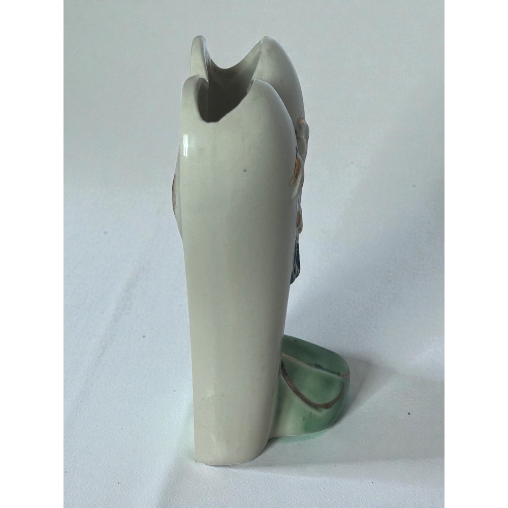 Vintage Ceramic Wall Pocket Vase – Floral Design – Made in USA – 6" - Picture 12 of 13
